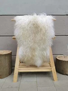 Piel de oveja Islandia rara natural-blanco rizado - Imagen 1 de 4