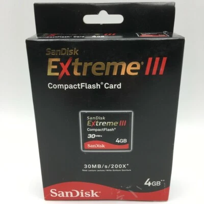 Retail SanDisk Extreme III 4 GB CompactFlash Memory Card (SDCFX3-004G-A31) - Image 1 of 2