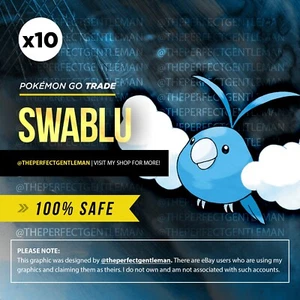 x10 Swablu Pokemon #333 GO Gen 3 Hoenn - Picture 1 of 4