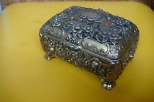 OLD VINTAGE FRENCH ART NOUVEAU Beautiful silvered Jewelry Trinket Box
