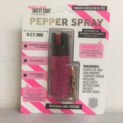 Blingsting Super-cute Pink Plastic Pepper Spray-Expires June 2024