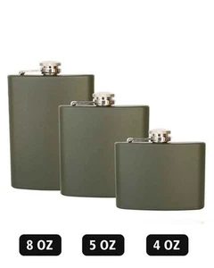 Taschenflasche Edelstahl oliv, Piloten, Outdoor, Camping, Military -NEU- - Bild 1 von 1