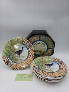 6 garzas Gien SAVANE cigüeña grulla garceta, plato de postre ensalada centro de aves 83/4"  - Imagen 1 de 10