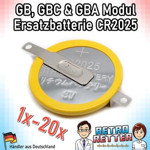 CR2025 GameBoy Spielstand Speicher Batterie Pokemon Mario Wario Modul Lötfahne - Bild 1 von 10