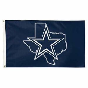 DALLAS COWBOYS STATE OF TEXAS LOGO 3'X5' DELUXE FLAG NEW WINCRAFT 🤠