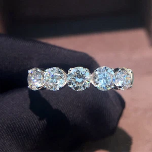 Fashion 925 Silver Plated Ring Women Cubic Zircon Wedding Party Jewelry Sz 6-10 - Picture 1 of 8