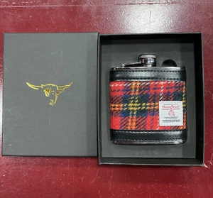 GLEN APPIN HARRIS TWEED 6oz HIP FLASK - Royal Stewart | Col 90 - Picture 1 of 2