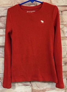 Abercrombie Kids Red Ribbed Long Sleeved Sweater. size: 7/8. - Picture 1 of 12