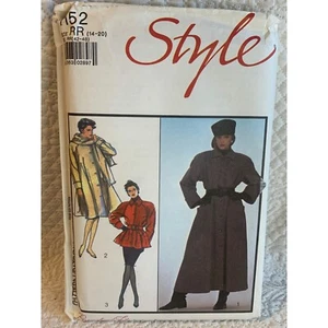 Style Misses Jacket Coat Scarf Sewing Pattern sz 14-20 1152 - uncut - Picture 1 of 9