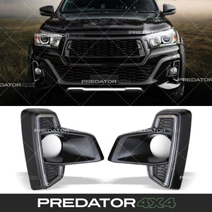 LED DRL I ŚWIATŁA PRZECIWMGIELNE OTOCZENIE CZARNE WYKOŃCZENIE DO TOYOTY HILUX INVINCIBLE X MK8 18-20 - Zdjęcie 1 z 9