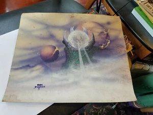 "Pintura de fantasía vintage con orbe de cristal de garra de Mark DeHaven 14"" X 12" - Imagen 1 de 4
