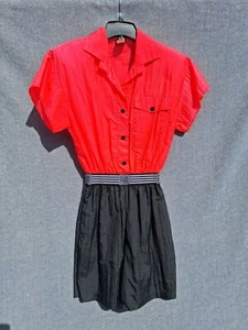 VTG Dotti Womens FUN Romper S Hot Pink Windbreaker Nylon Union Made USA Shorts - Picture 1 of 11