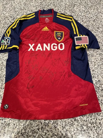 Royal Salt Lake MLS Soccer Jersey L Flag Patch Xango Autographs Cover