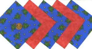 20 4 Inch Christmas Tree Red Fabric Quilt Squares 100% Cotton osr3 - Picture 1 of 4