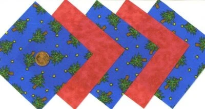 20 4 Inch Christmas Tree Red Fabric Quilt Squares 100% Cotton osr3 - Image 1 of 4