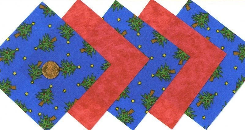 20 4 Inch Christmas Tree Red Fabric Quilt Squares 100% Cotton osr3 - Image 1 of 4