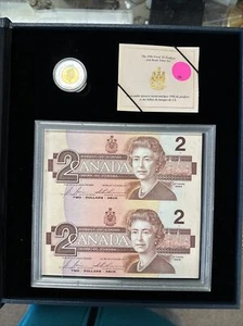 1996 Silver Proof $2 coin Piedfort Bank Note Set and COA - Picture 1 of 3