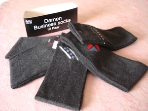 5 Paar Damen Söckchen, Business Socken, Gr. 35-38, anthrazit, neu - Bild 1 von 4