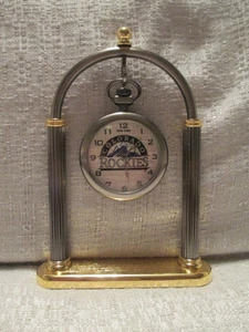 Sun Time Colorado Rockies Executive Sports Pocket Clock MLB Baseball - Picture 1 of 3