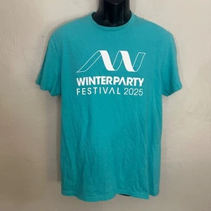 Winter Party Festival T Shirt Large Gently worn 100% cotton 20.5" armpits - Picture 1 of 3