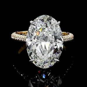 Anello di fidanzamento da matrimonio solitario con diamante simulato a... - Foto 1 di 10