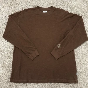 Hidden NY Slub LongSleeve Crewneck Thermal Shirt Dark Brown Men’s Size Medium - Picture 1 of 7