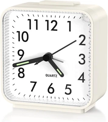 Analog Alarm Clock, Analog Travel Clock, Battery Operated Desk Clock for Bedroom - Image 1 of 4