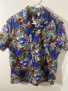 Herren J Crew Flex Hawaiihemd Größe Large Mehrfarbig Baumwolle Strand Sommer - Bild 1 von 4