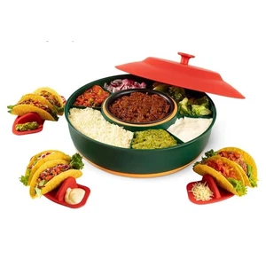 Taco Tuesday Kit - Taco Bar Serving Set for a Party - 30oz Heated Pot, 4 Taco - Picture 1 of 7