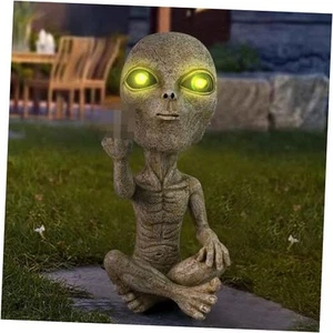 Solarlicht Alien Statuen Skulptur, lustige UFO außerirdische Figur für - Bild 1 von 8