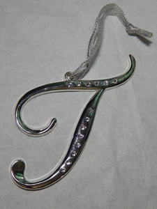 Letter T Harvey Lewis Ornament Monogram Initial Made with Swarovski Elements - Picture 1 of 6