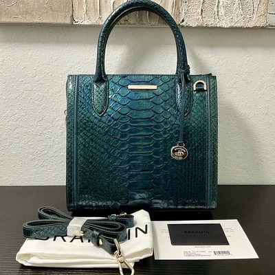Brahmin Small Caroline EVERGREEN KALOPSIA Leather Satchel Crossbody Shoulder NWT - Image 1 of 4