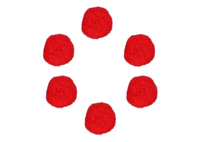 Lot de 50 pompons en polypropylène rouge 25 mm. Idéal pour les travaux manuel... - Photo 1/4