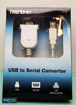 TRENDnet TU S9 USB 转串行转换器 USB 转 RS 232 全新 — 第 1/2 张图片