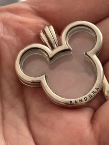 Pandora Mickey Disney Floating Locket Glass Pendant S925 ALE Genuine - Picture 1 of 6