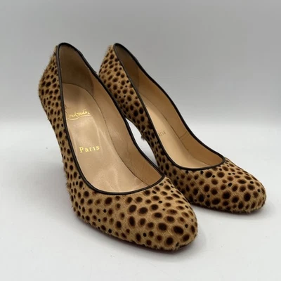 Christian Louboutin Animal Print Fur Heels Women’s Size 37.5 EU - A111016 - Image 1 of 4