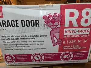 Garage Door Insulation Kit Fiberglass 8 Panels Pre-Cut 22 X 54 Inch Accessory - Picture 1 of 1