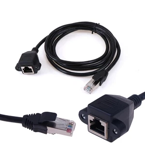 1Pc RJ45 Male to Female Screw Panel Mount Ethernet LAN Network Extension Ca L❤ - Imagen 1 de 15