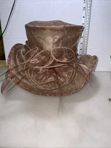 Women Multi Colored Organza Cheetah Pattern Sun Hat - Picture 1 of 7