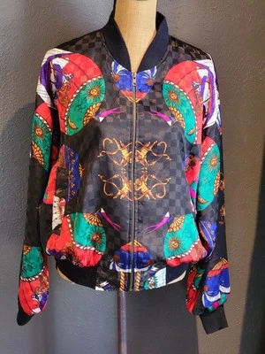 Chaqueta Bomber GDT Too Vintage Años 80 Poliéster Con Globos Aerostáticos Talla Única Foto 1 de 4