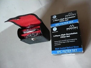 MERKURY OPTICS 3 Piece High Rez Filter Set 52mm UV, FD, PL Model FK-52B - Picture 1 of 11
