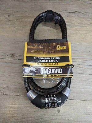 OnGuard 6ft Combination Cable Lock #5531 20116 Security Level 3 Bike Car Rack - Image 1 of 4