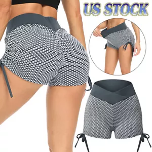 Women Scrunch Butt Lift Shorts Tummy Anti Cellulite Leggings Hip Sports Shorts - Picture 1 of 15