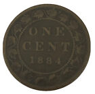 1884 Kanada Jeden 1 cent Kanadyjska rzadka moneta Duży grosz Królowa Wiktoria Brąz KM # 7