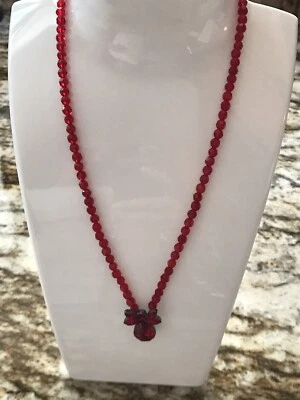 Collar Colgante Cristal Rojo Givenchy Rojo De Colección Años 90 Raro Foto 1 de 4