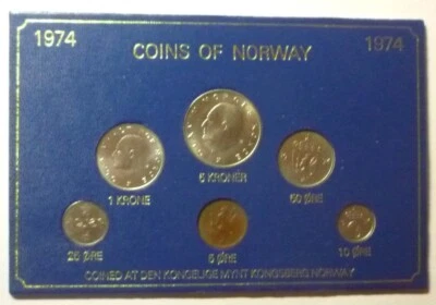 1974 NORWAY - OFFICIAL MINT BU SET (6) - SANDHILL - DEL KONGELIGE MYNT - Image 1 of 4