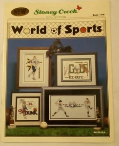 Cross Stitch World of Sports VTG 1995 Stoney Creek Football Basketball Golf more - Picture 1 of 7