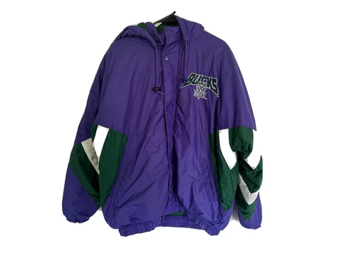 Vintage Starter Milwaukee Bucks NBA Basketball Puffer Jacket Mens Size L Cover