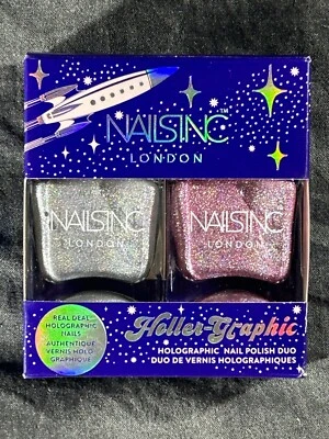 Nails Inc Esmalte de Uñas Dúo, Holler-Graphic, 2 X 14 ml Glam Fiesta de Vacaciones Niños Foto 1 de 3