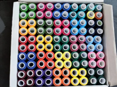 4 SPOOL SET POLYESTER THREAD 135 METER EACH CUSTOMIZED REEL/DHAGA SEWING - Image 1 of 2